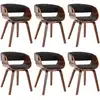 Image de vidaXL Chaises de salle à manger 6 pcs. Gris Bois courbé et tissu