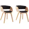 Image de vidaXL Chaise de salle à manger 2 pcs. noir bois courbé et similicuir