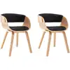 Image de Chaises À Manger Lot De 2 Noir Bois Courbé Et Similicuir Vidaxl