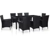 Image de Vidaxl - Ensemble À Dîner D'Extérieur 9 Pcs Résine Tressée Noir
