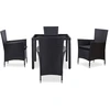 Image de vidaXL Ensemble de jardin 5 pièces Poly rotin noir
