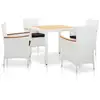 Image de Salon De Jardin 5 Pcs Résine Tressée Blanc Vidaxl