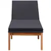 Image de vidaXL Chaise longue avec support Poly rotin et bois massif acacia