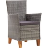 Image de vidaXL Chaises de jardin 2 pcs. avec coussins Poly Rattan Gris