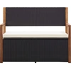 Image de vidaXL Banc avec espace de rangement 115 cm Poly rotin bois massif acacia noir