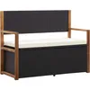 Image de Vidaxl - Banc De Jardin 115 Cm Résine Tressée Et Bois D'Acacia Noir