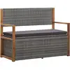 Image de Vidaxl - Cassapanca À Polyrattan Et En Bois Élégant Avec Coussin 115 Cm Diverses Couleurs Couleur : Gris