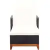 Image de vidaXL Chaise longue Poly rotin et bois massif Acacia Noir