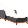Image de Vidaxl - Chaise Longue Résine Tressée Et Bois D'Acacia Massif Noir