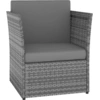 Image de vidaXL Fauteuil de jardin avec tabouret Poly rotin Anthracite
