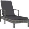 Image de Vidaxl - Chaise Longue Avec Accoudoirs Résine Tressée Gris