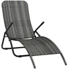Image de vidaXL Bain de soleil pliable Poly rotin gris