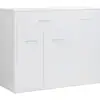 Image de Buffet Blanc Brillant 88x30x70 Cm Aggloméré
