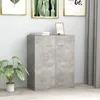 Image de Vidaxl   Buffet En Bois D'Ingénierie Gris Béton 60x30x75 Cm   2 Compartiments De Rangement   Idéal Pour Espaces Modernes