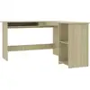 Image de vidaXL Bureau d'angle en L Chêne Sonoma 120x140x75 cm Bois composite