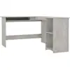 Image de vidaXL Bureau d'angle en L gris béton 120x140x75 cm Bois composite