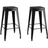 Image de vidaXL Barhocker Stapelbar 2 Stk. Schwarz Metall