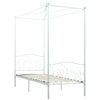Image de vidaXL Châssis de lit à baldaquin blanc métal 90 x 200 cm