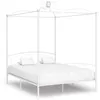 Image de Vidaxl - Cadre De Lit À Baldaquin Sans Matelas Blanc Métal 180x200 Cm