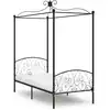 Image de Cadre De Lit À Baldaquin Sans Matelas Noir Métal 90x200 Cm Vidaxl