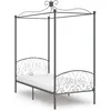 Image de Vidaxl Cadre De Lit À Baldaquin Sans Matelas Gris Métal 100x200 Cm