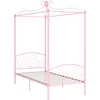 Image de Vidaxl Cadre De Lit À Baldaquin Sans Matelas Rose Métal 90x200 Cm