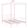 Image de vidaXL Châssis de lit à baldaquin rose métal 140 x 200 cm