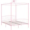 Image de Cadre De Lit À Baldaquin Sans Matelas Rose Métal 160x200 Cm Vidaxl