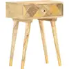 Image de Table De Chevet 43 X 30 X 58 Cm Bois De Manguier Massif