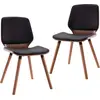 Image de vidaXL Chaise de salle à manger 2 pcs. noir similicuir