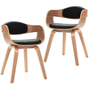 Image de vidaXL Chaises de salle à manger 2 pcs. Bois courbé et similicuir