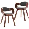Image de vidaXL Chaise de salle à manger 2 pcs. Bois courbé et tissu gris