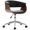 Image de vidaXL Chaise de salle à manger Pivotante Noir Bois courbé et similicuir