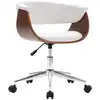 Image de vidaXL Chaise de salle à manger Pivotante Blanc Bois courbé et similicuir