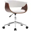 Image de Chaise Pivotante À Manger Blanc Bois Courbé Et Similicuir Vidaxl