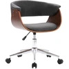 Image de vidaXL Chaise de salle à manger pivotante Gris Bois courbé et tissu
