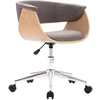 Image de vidaXL Chaise de salle à manger pivotante Taupe bois courbé et tissu