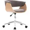 Image de Vidaxl - Chaise Pivotante À Manger Taupe Bois Courbé Et Tissu