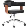 Image de Vidaxl - Chaise Pivotante À Manger Noir Bois Courbé Et Similicuir
