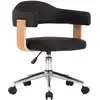 Image de vidaXL Chaise de salle à manger Pivotante Noir Bois courbé et similicuir