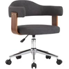 Image de vidaXL Chaise de salle à manger pivotante Gris Bois courbé et tissu
