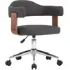 Image de Vidaxl - Chaise Pivotante À Manger Gris Bois Courbé Et Tissu