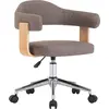 Image de vidaXL Chaise de salle à manger pivotante Taupe bois courbé et tissu