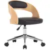 Image de vidaXL Chaise de salle à manger Pivotante Noir Bois courbé et similicuir