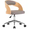 Image de vidaXL Chaise de salle à manger pivotante Taupe bois courbé et tissu
