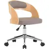 Image de Vidaxl - Chaise Pivotante À Manger Taupe Bois Courbé Et Tissu
