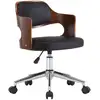 Image de vidaXL Chaise de salle à manger Pivotante Noir Bois courbé et similicuir