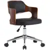 Image de Vidaxl - Chaise Pivotante À Manger Noir Bois Courbé Et Similicuir