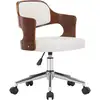 Image de Vidaxl - Chaise Pivotante À Manger Blanc Bois Courbé Et Similicuir