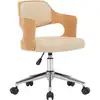 Image de vidaXL Chaise de salle à manger pivotante Crème Bois courbé et similicuir